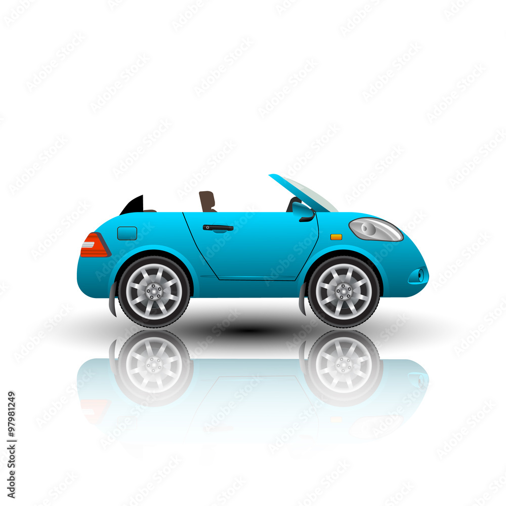 Cabrio car icon isolated . Vector illustration.