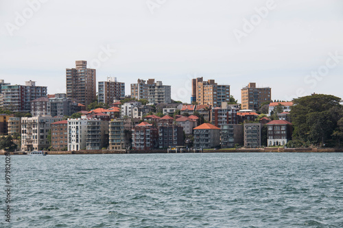  Scenic view of ocean and city