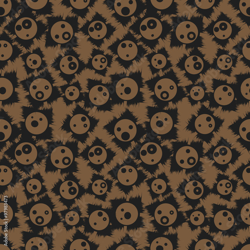 Seamless pattern with funny faces. Vector
