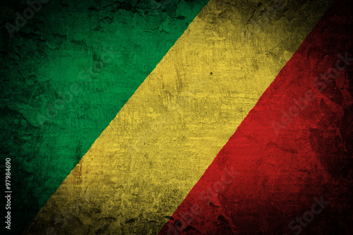 Grunge Congo Republic Flag 