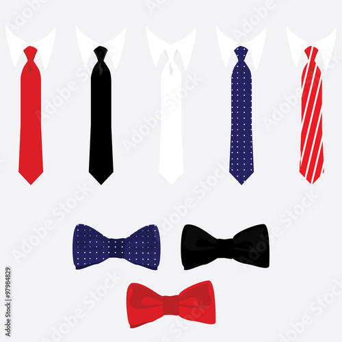 Tie and bow tie set