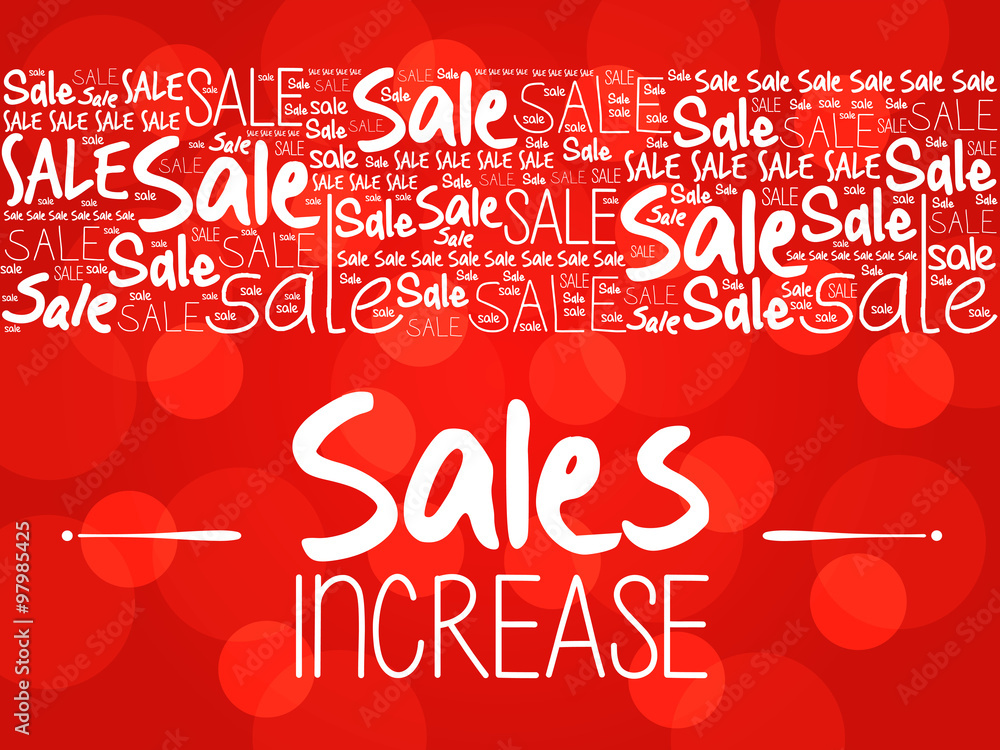 Sales Increase word cloud background, business concept