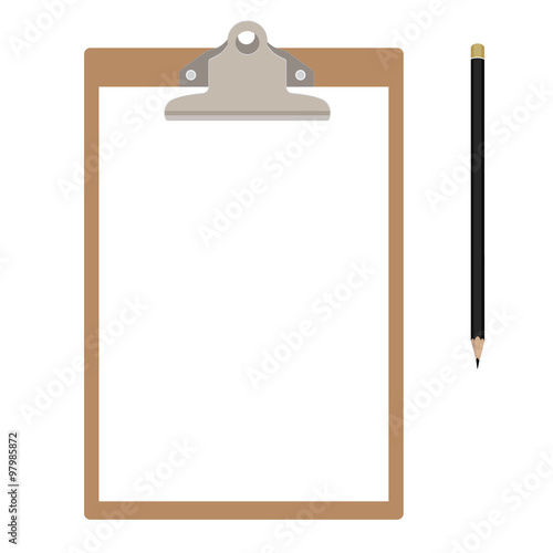 Clipboard and pencil