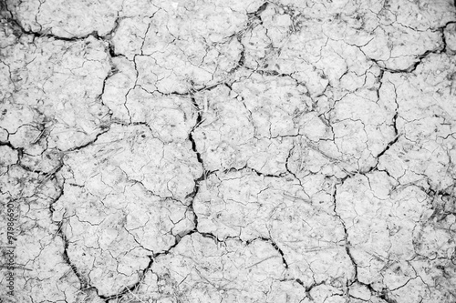 Dry soil by drought