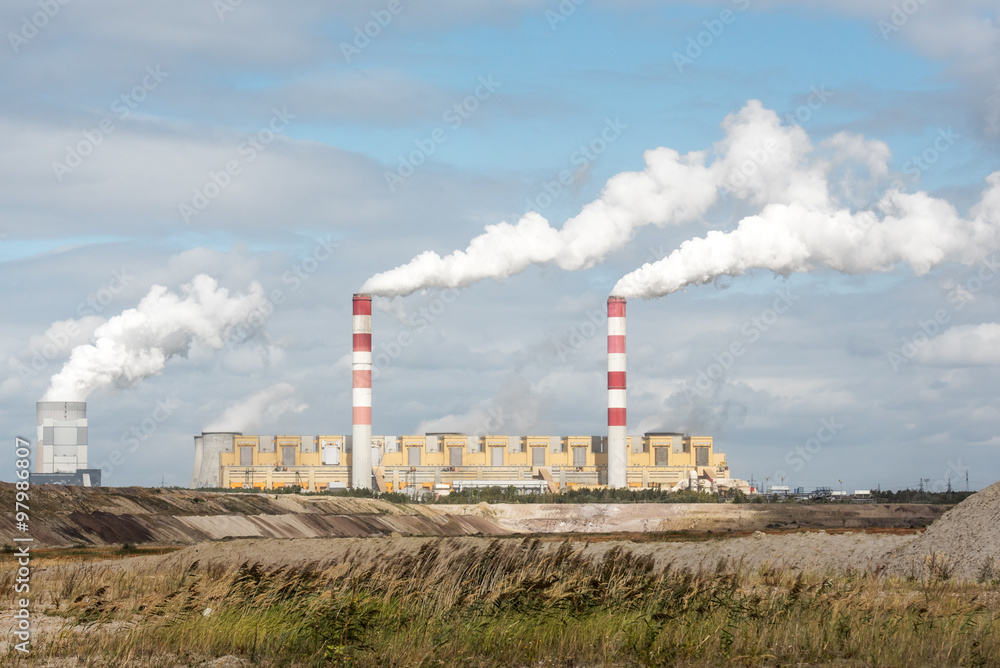 white danger smoke from coal power plant chimney white danger smoke from coal power plant chimney