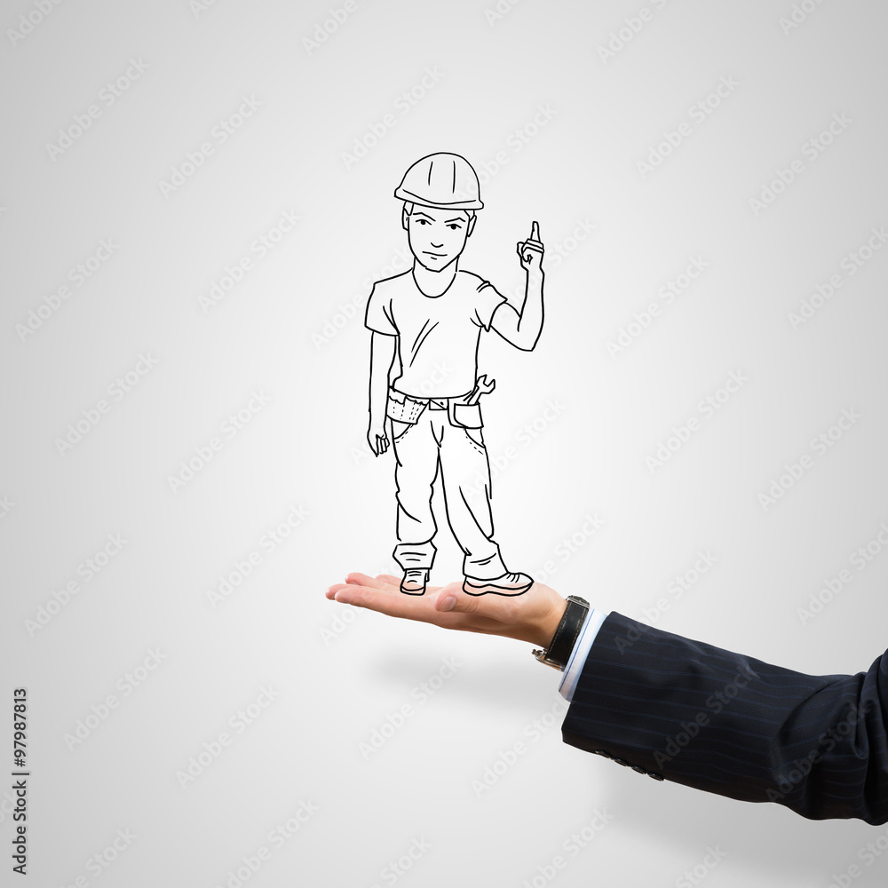 Caricatures of engineer man Caricatures of engineer man