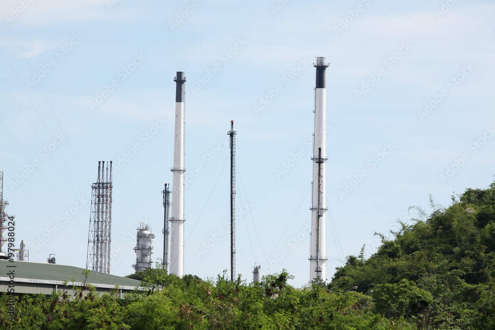 industrial plant among green environment. industrial plant among green environment.