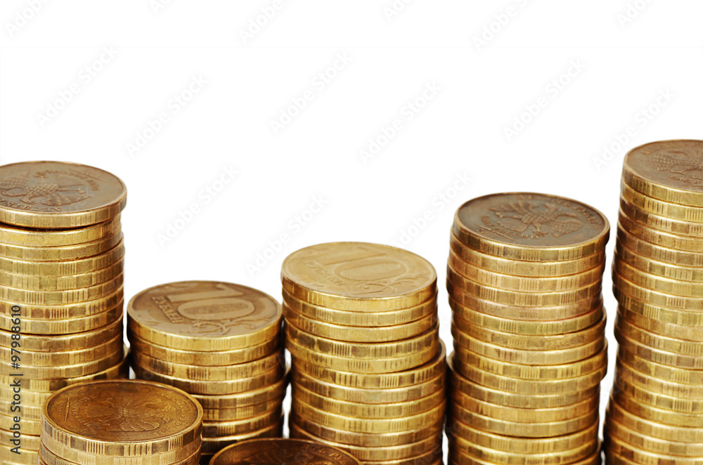 Gold money stack isolated on white Gold money stack isolated on white