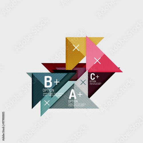 Paper style abstract geometric shapes with infographic options