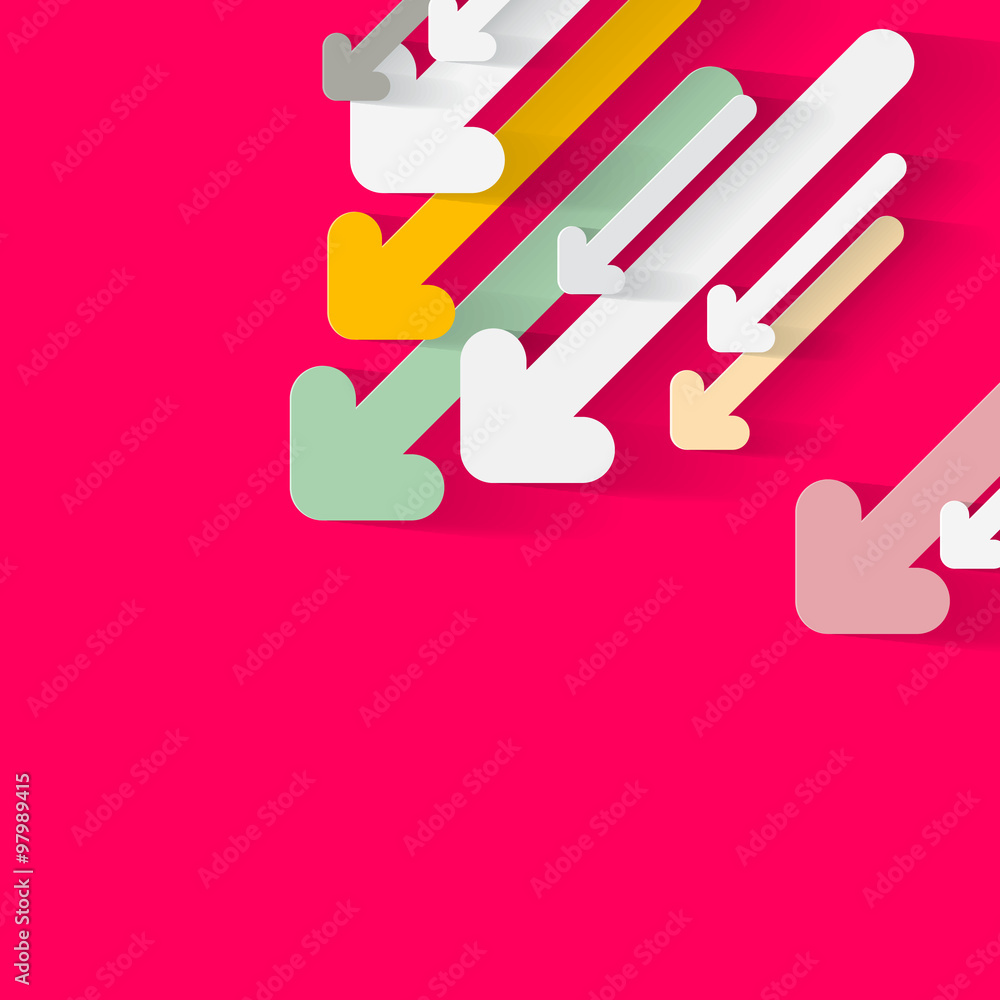 Paper Arrows on Pink Vector Background Paper Arrows on Pink Vector Background