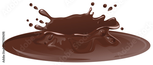 Hot chocolate puddle. Brown chocolate splash