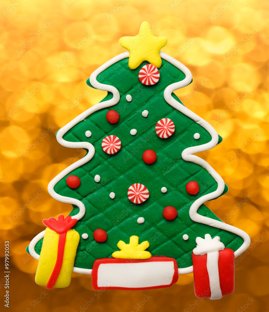 Naklejka premium Christmas decorative tree