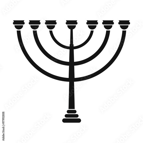 Gold hanukkah menorah simple icon