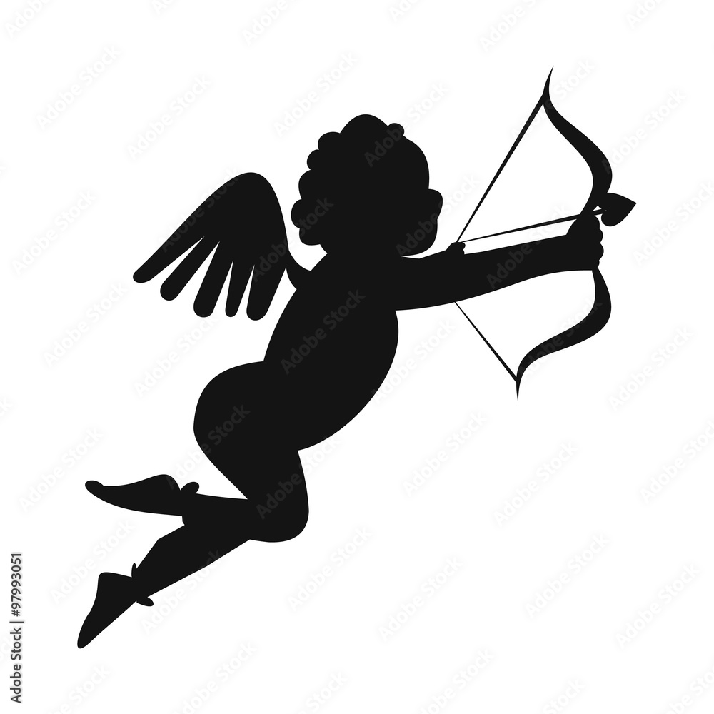 Fototapeta premium Valentine day cupid simple icon
