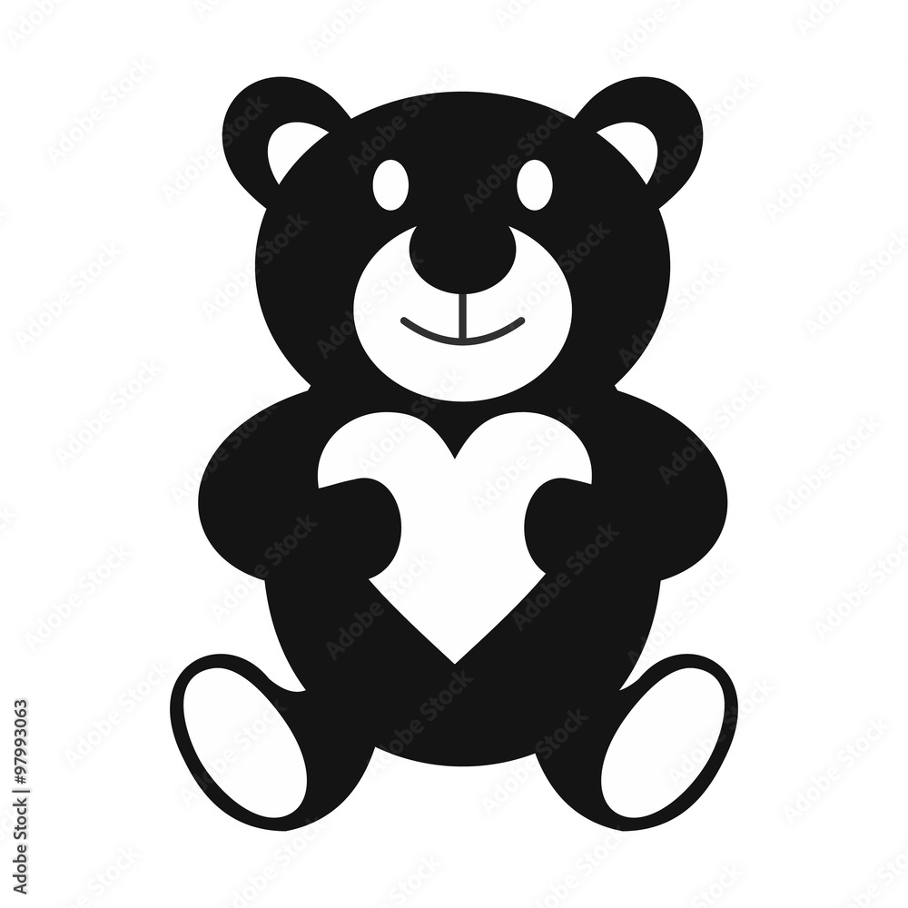 Fototapeta premium Teddy bear simple icon