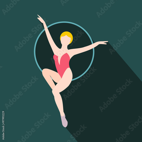 Woman trapeze artist flat icon