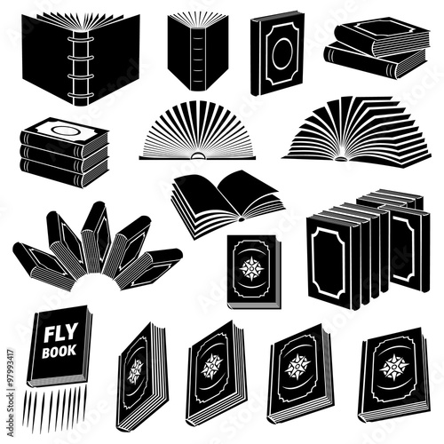 Book simple icon set