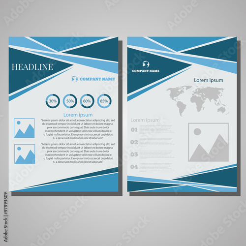 Brochure Flyer design Layout template, size A4, Front page and b