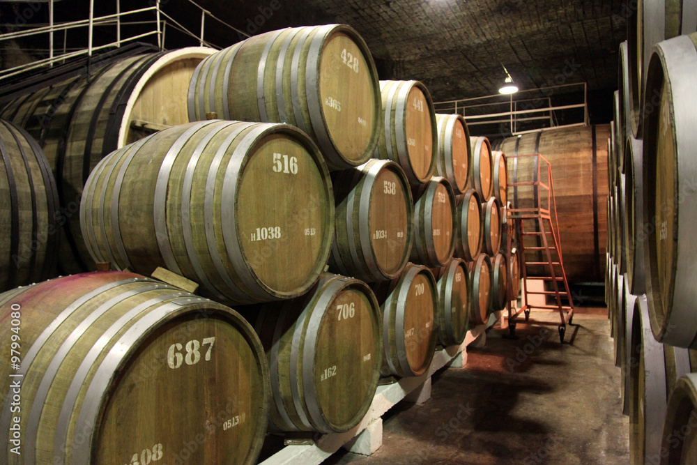 The cellars of the winery