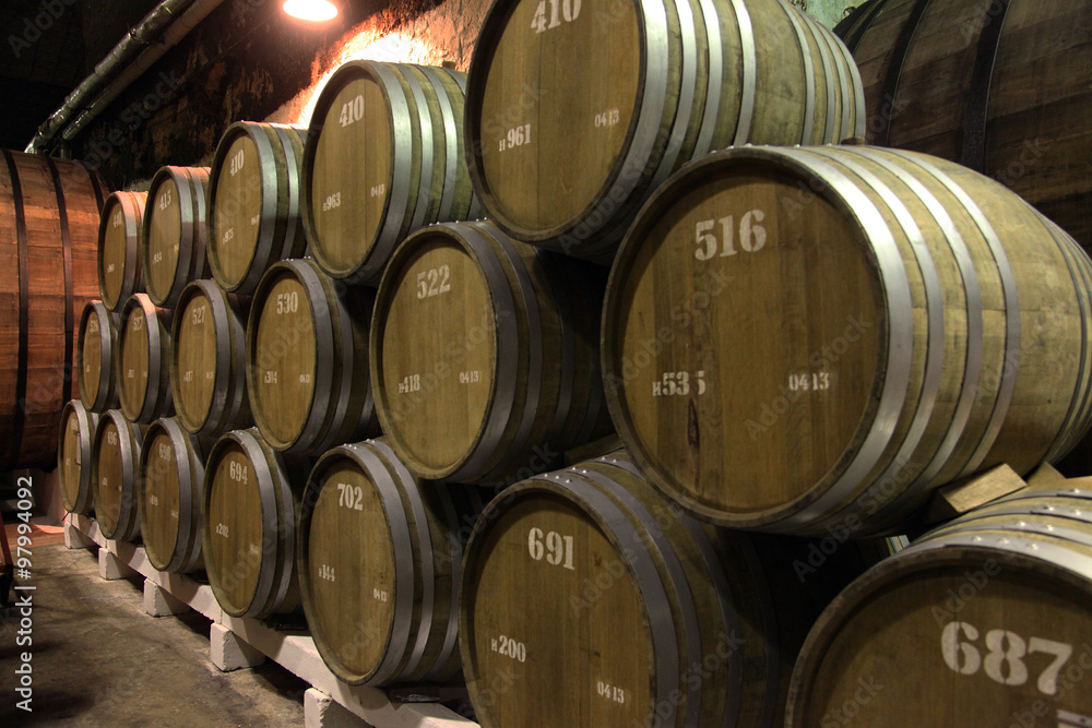 The cellars of the winery