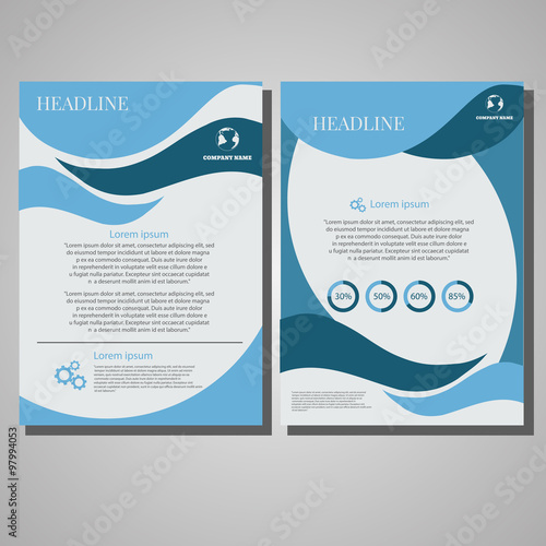 Light blue Brochure Flyer design Layout template, size A4, Front