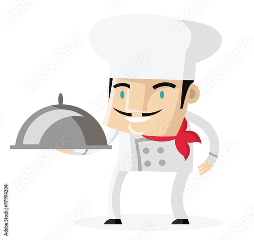 cocinero profesional chef con plato