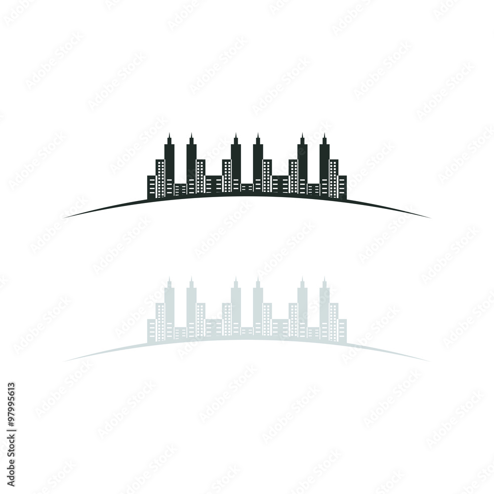 Naklejka premium TOWER CITY BUILDING LOGO