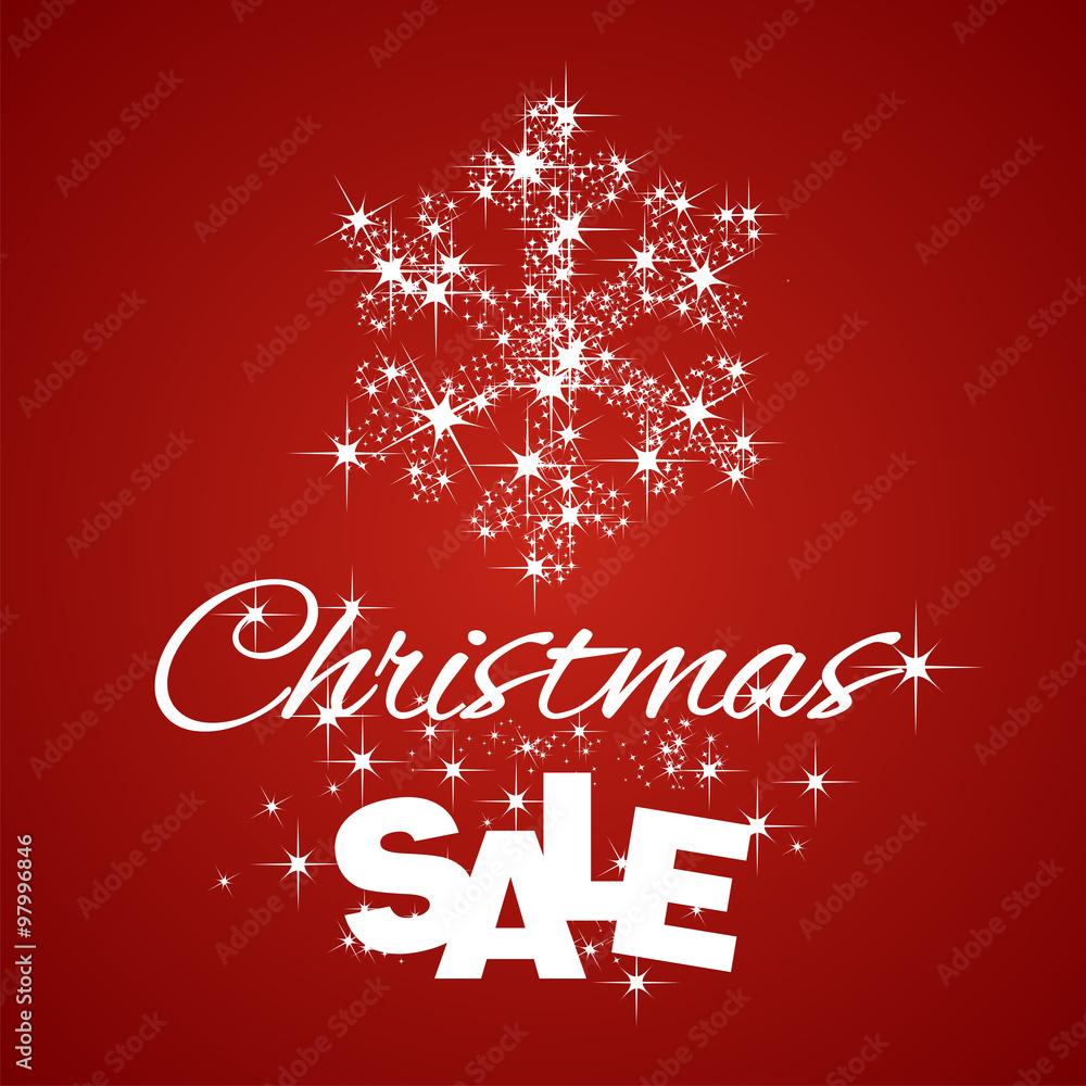 Christmas Snowflakes Sale discount red background