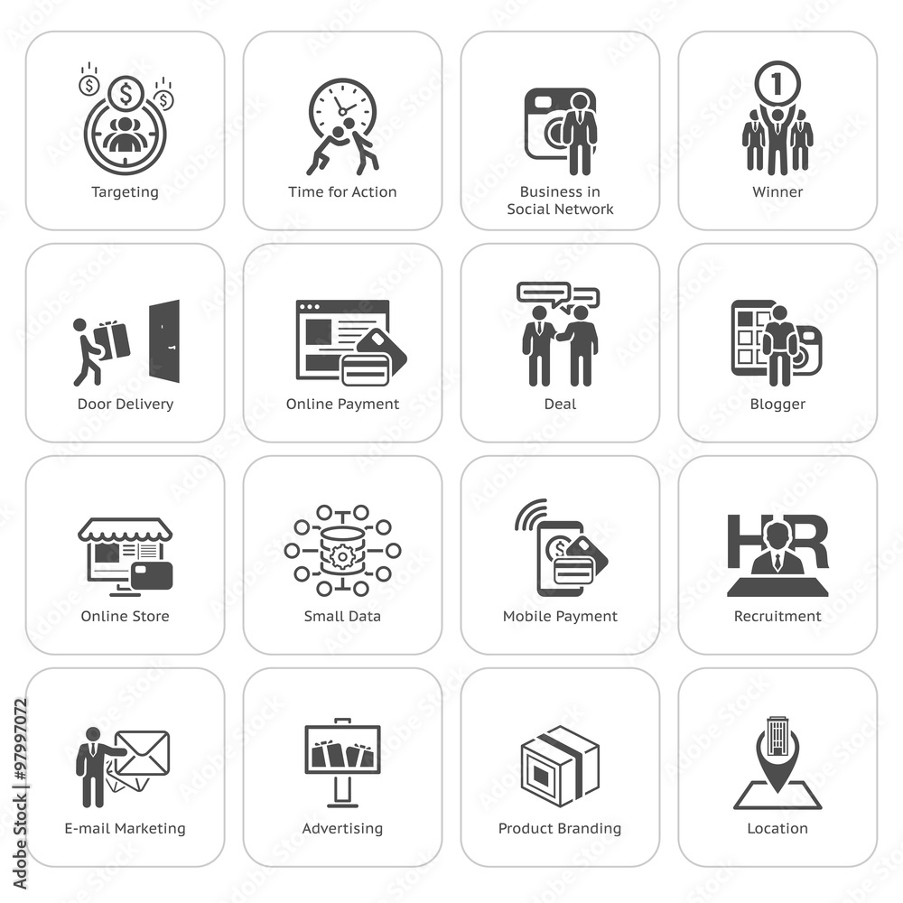 Flat Design Business Icons Set. Flat Design Business Icons Set.