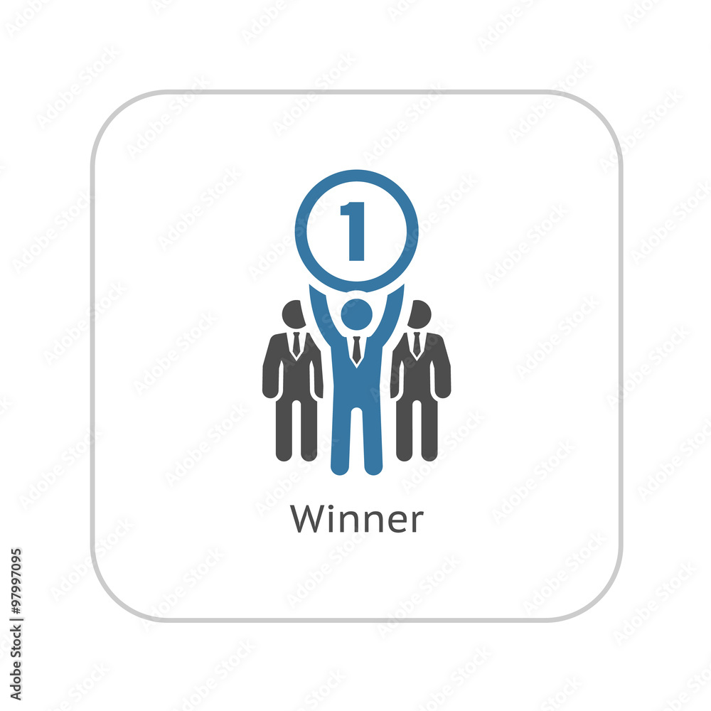 Winner Icon. Business Concept. Flat Design. Winner Icon. Business Concept. Flat Design.