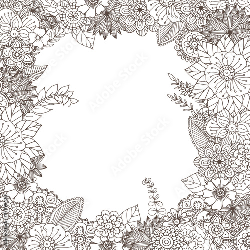 Hand drawn zentangle doodle illustration for adult coloring books