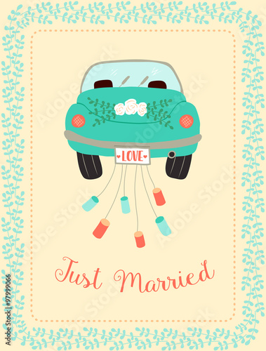 wedding car with border