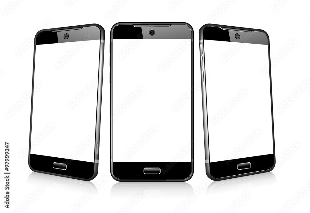 Three Phone Cell Smart Mobile 3D and 2D Three Phone Cell Smart Mobile 3D and 2D