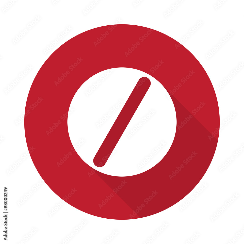 Flat Pill icon with long shadow on red circle Flat Pill icon with long shadow on red circle