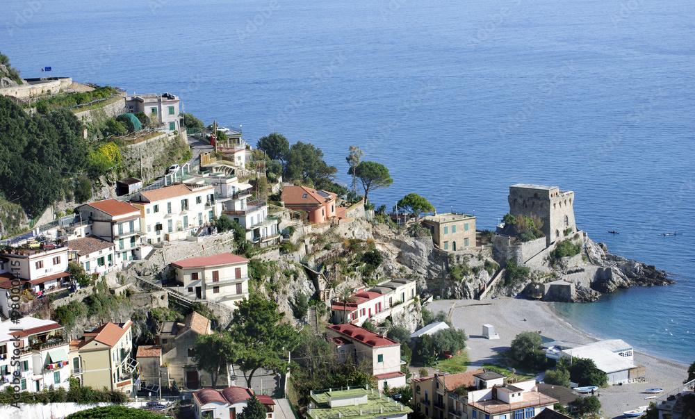 Landscape Erchie village, Amalfi peninsula, Italy