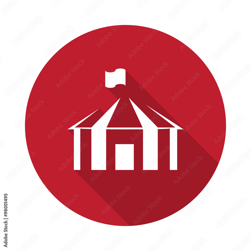 Flat Party Tent icon with long shadow on red circle Stock Vector | Adobe  Stock