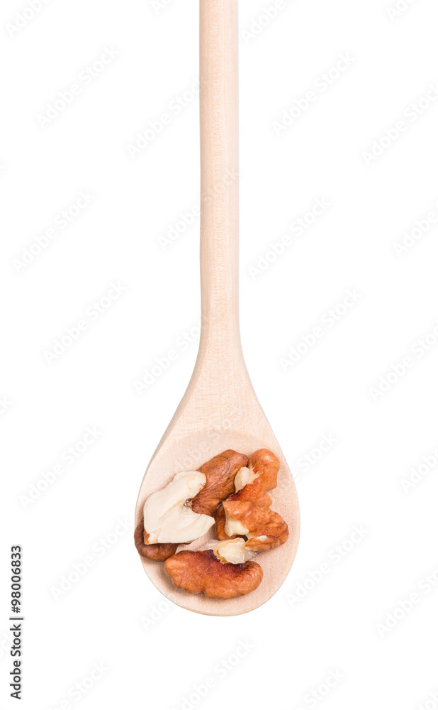 Walnuts on a wooden spoon Walnuts on a wooden spoon