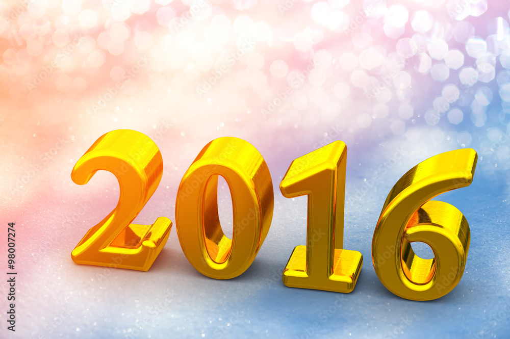 2016 New Year Christmas Golden Text On The Snow 2016 New Year Christmas Golden Text On The Snow
