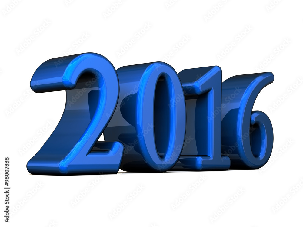 New Year Blue 2016 3d Text Isolated On White New Year Blue 2016 3d Text Isolated On White