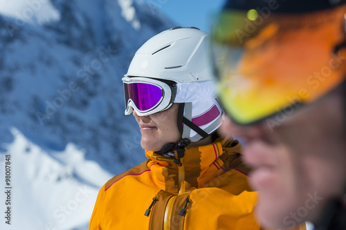 Bilde på lerret alpine ski couple - race face