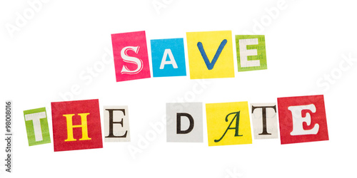 Save the date inscription