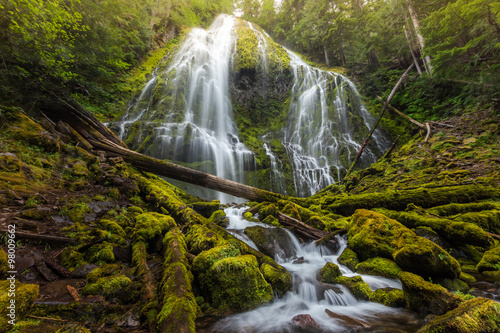 Beautiful Proxy falls in mist, Oregon