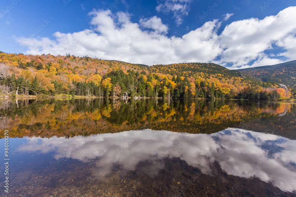 Autumn landscape and reflection in White mountain National forest, New Hampshire Autumn landscape and reflection in White mountain National forest, New Hampshire