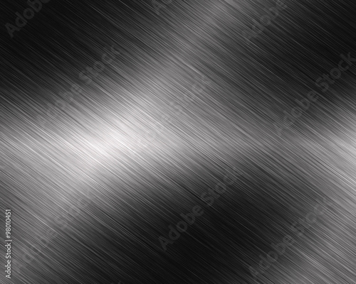Metal background or texture of brushed steel plate with reflection