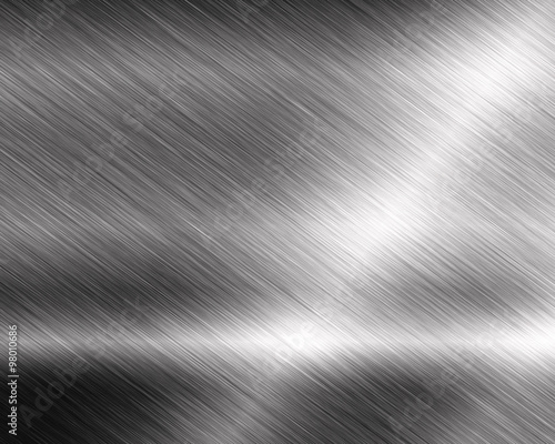 Metal background or texture of brushed steel plate with reflection