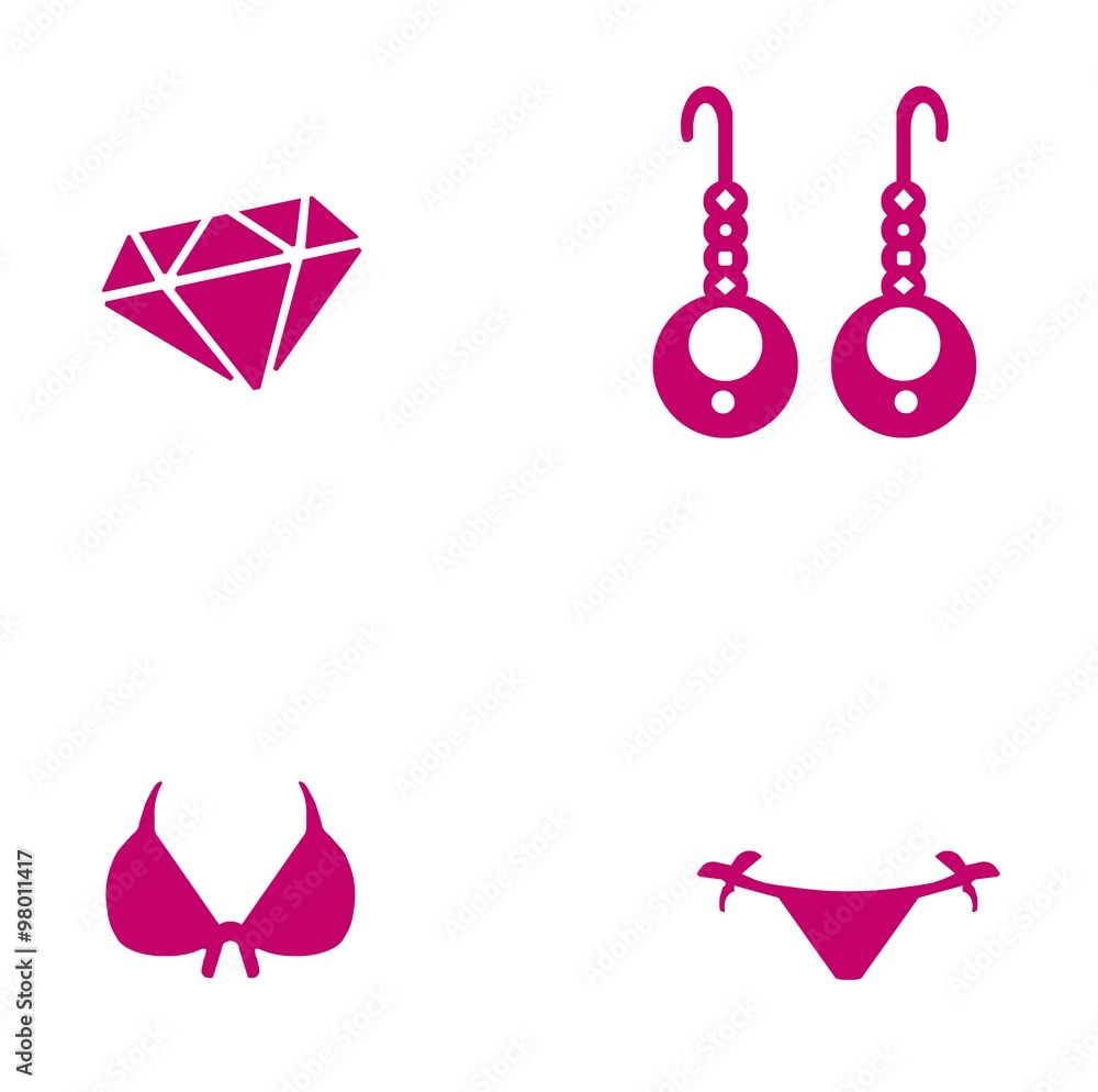 Accessoires femmes en 4 icônes