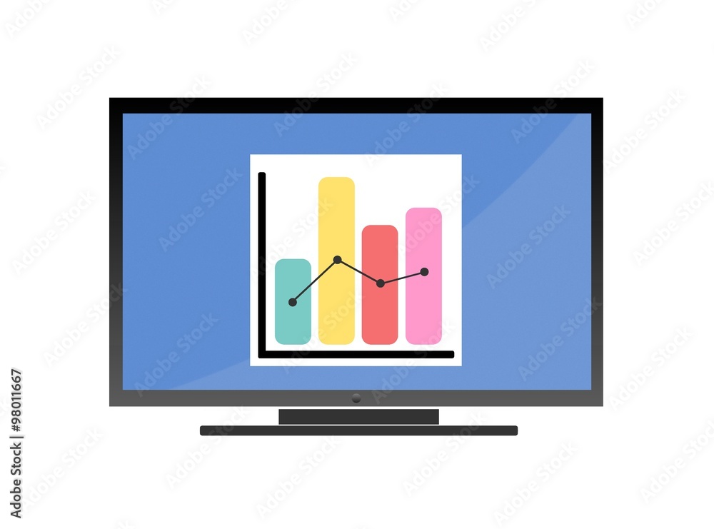 Graphique dans un écran de télévision Graphique dans un écran de télévision
