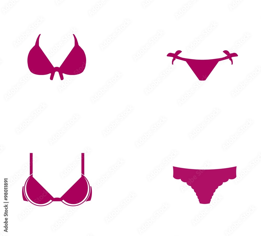 Sous-vêtements femme en 4 icônes Sous-vêtements femme en 4 icônes