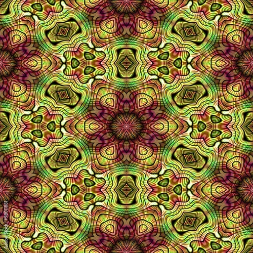 Abstract seamless green floral pattern for background