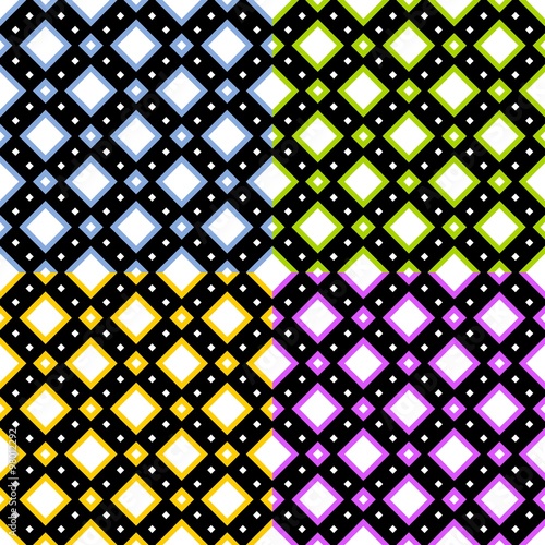 Squared tile pattern in four colored variation